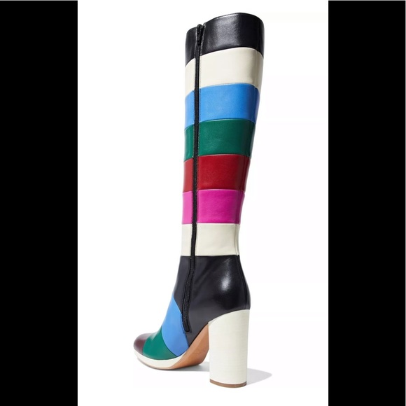 Valentino Garavani Bo Y Ch Striped Leather Boots - Picture 10 of 12